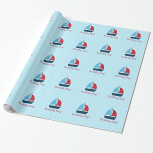 Nautical Birthday Wrapping Paper Cadeaupapier