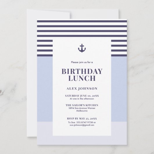 Nautical Birthday Zee Party Kaart (Voorkant)