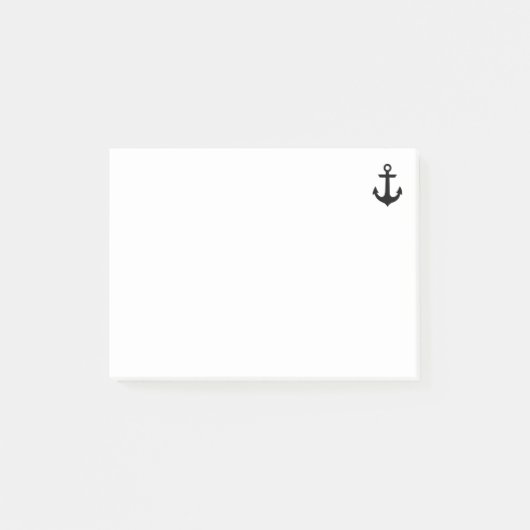 Nautical Black Anchor Post-it Notes (Voorkant)