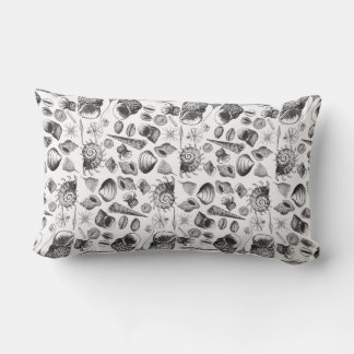 Nautical Black and White Shell Pattern Pillow Kussen