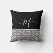 Nautical Black White Elegant monogram initiaal Bat Kussen (Achterkant)