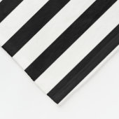 Nautical Black White Stripes en Black Anchor Fleece Deken (Hoek)