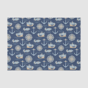 Nautical Blauw Tissuepapier