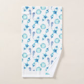 Nautical Blauwgroen Blue Coastal Zee Life Bad Handdoek (Handdoek)