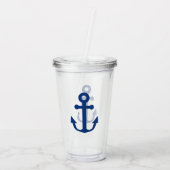 Nautical Blue Anchor Acryl Drinkbeker (Achterkant)