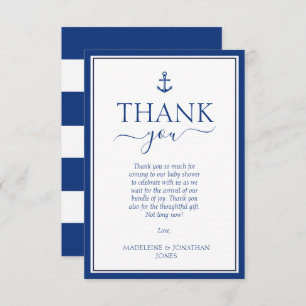 Nautical Blue Anchor Baby shower Bedankt