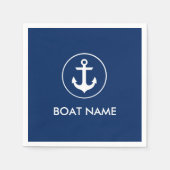 Nautical Blue Anchor Boat Name Cocktail Napkins NB Servet (Voorkant)