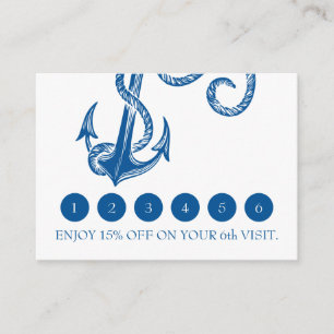 Nautical Blue Anchor Loyalty Kaart