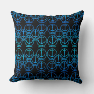 Nautical Blue Anchor Motif Sierkussen
