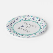 Nautical Blue Anchor Papieren Bordje (Gekanteld)