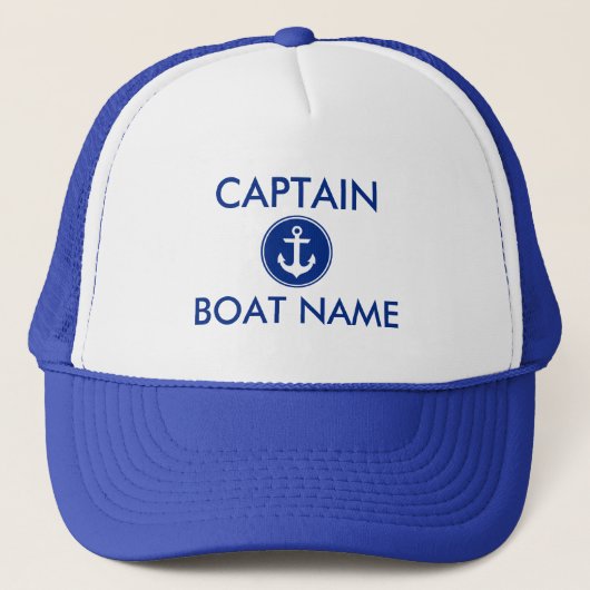 Nautical Blue Anchor Personalized Boat Captain Pet (Voorkant)