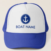 Nautical Blue Anchor Personalized Boat Pet Blue (Voorkant)