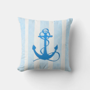 Nautical Blue Anchor Tropical Beach House Pillow Kussen