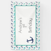Nautical Blue Anker Spandoek (Verticaal)