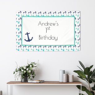 Nautical Blue Anker Spandoek