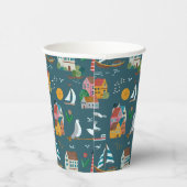 Nautical Blue Baby shower Party Papieren Bekers (Rechts)