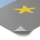 Nautical Blue Blauwgroen Grey Anchor Nursery Art P Poster (Hoek)