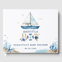 Nautical Blue Boat Ahoy Het is een Baby shower Tjo