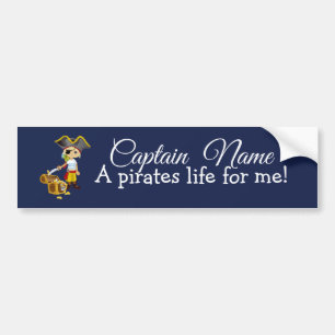 Nautical Blue Boy Party Pirates Skateboard Bumpersticker