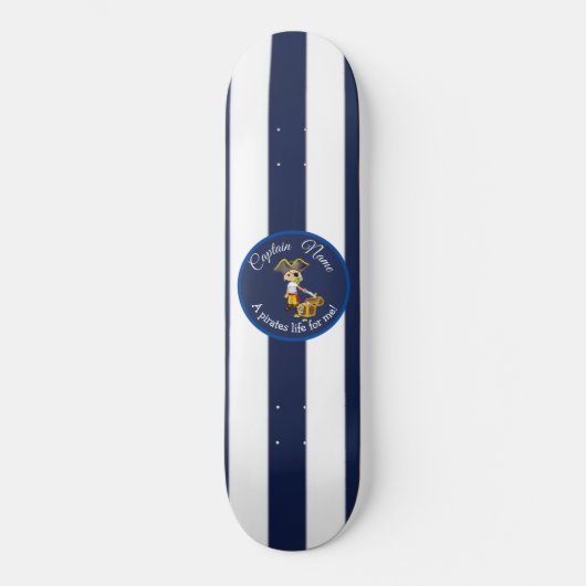 Nautical Blue Boy Pirate Skateboard (Recto)