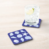 nautical blue coasters with seashells bier onderzetter (Rechterzijde)