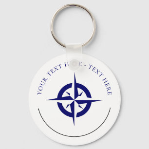 Nautical Blue Compass Sleutelhanger
