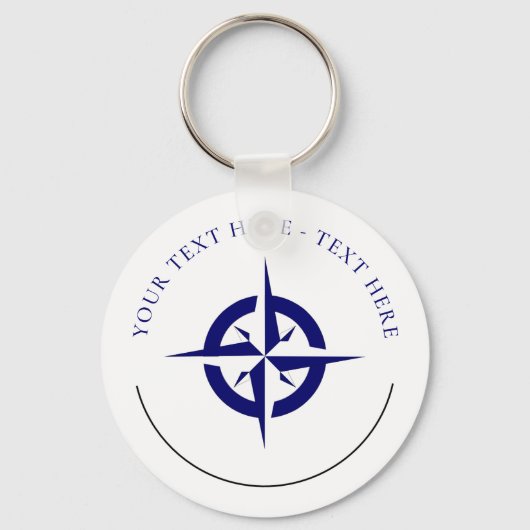 Nautical Blue Compass Sleutelhanger (Voorkant)
