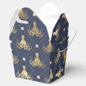  Nautical Blue en Gold Octopus Bedankdoosjes (Geopend)