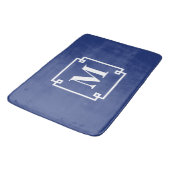 Nautical Blue en White Smart Monogram Badmat (Gekanteld)
