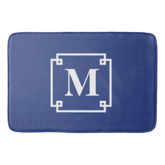 Nautical Blue en White Smart Monogram Badmat