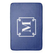 Nautical Blue en White Smart Monogram Badmat (Voorkant Verticaal)
