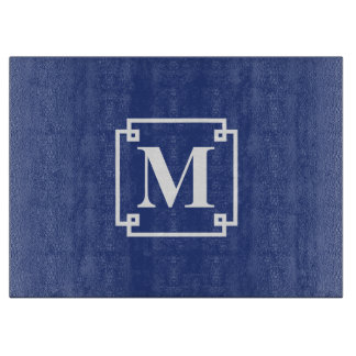 Nautical Blue en White Smart Monogram Snijplank