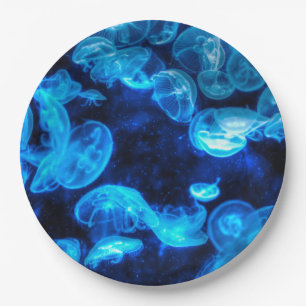 Nautical Blue Jellyfish Marine Life Papieren Bordje