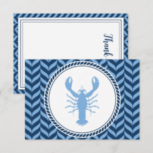 Nautical Blue Lobster kust Bedankkaart