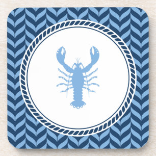 Nautical Blue Lobster kust Bier Onderzetter