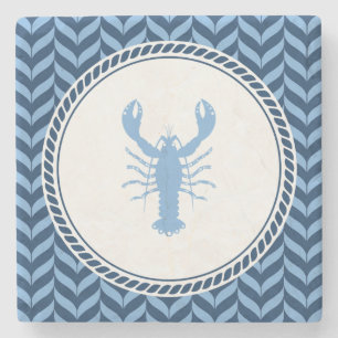 Nautical Blue Lobster kust Stenen Onderzetter