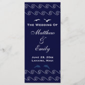Nautical Blue Ocean Waves Programme de mariage (Devant)