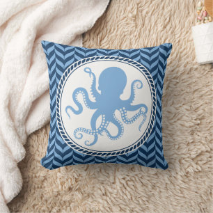 Nautical Blue Octopus kust Kussen