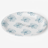 Nautical Blue Octopus Papieren Bordje (Gekanteld)