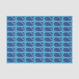 Nautical Blue Preppy Whale Persoonlijk Tissuepapier