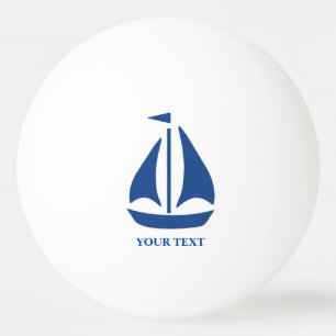 Nautical Blue Sailboat preppy gepersonaliseerd Pingpongballen