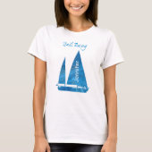 Nautical Blue Sailboat T-shirt (Voorkant)