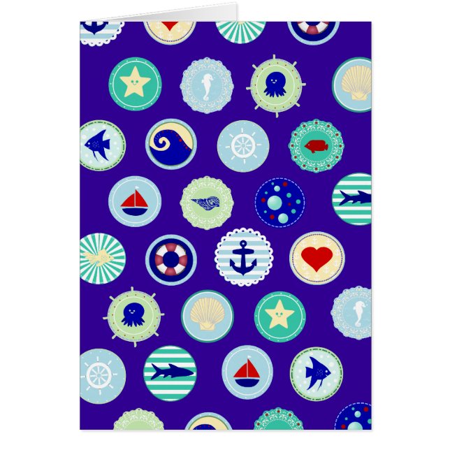 Nautical Blue Sailor Patroon (Voorkant)
