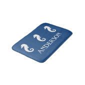 Nautical Blue Seahorse Zee Created bathmat Badmat (Gekanteld)