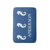 Nautical Blue Seahorse Zee Created bathmat Badmat (Voorkant Verticaal)
