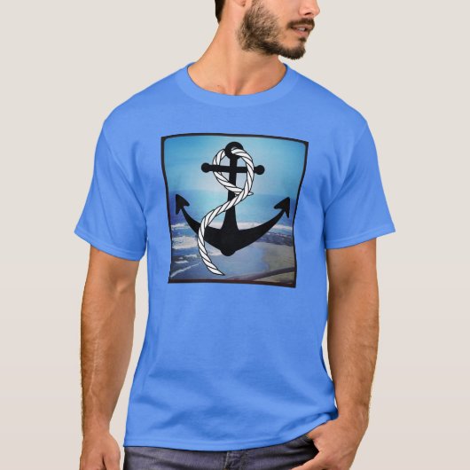 Nautical Blue Seashore T-shirt bleu homme (Devant)