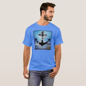 Nautical Blue Seashore T-shirt bleu homme (Devant entier)