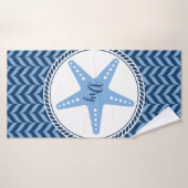 Nautical Blue Starfish côtier (Serviette de bain)