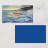 Nautical blue strand sunset bedankt informatiekaartje (Voorkant / Achterkant)