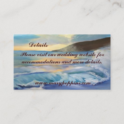 Nautical blue strand sunset bedankt omsluiting ca informatiekaartje (Voorkant)